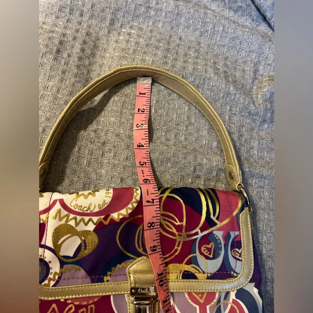 Coach Poppy Collection Baquette Purse Bag In Bright Pink, Purple, Gold NWOT - Picture 7 of 15